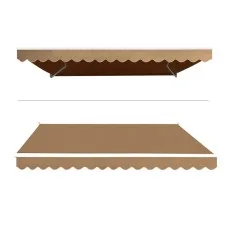Instahut Motorised Retractable Folding Arm Awning 4x3M Beige – UV-Resistant, Aluminium Frame, Remote Control, Sunshade