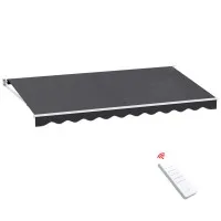 Instahut 4.5Mx2.5M Motorised Retractable Folding Arm Awning, Grey - UV & Water Resistant, Remote Controlled Sunshade