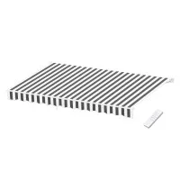 Instahut Motorised Folding Arm Awning 5m x 3m Retractable Sunshade with Remote Control Grey White