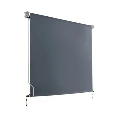 Instahut Retractable Outdoor Awning 1.8x2.5M Grey, UV Resistant, Aluminium Frame, Easy Install, Hand Crank Roll-Back