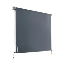 Instahut Outdoor Blinds Blackout Roll Down Awning 2.1x2.5M Grey – UV, Tear Resistant, Easy Install, 1-Year Warranty