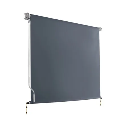 Instahut Outdoor Blinds Blackout Roll Down Awning 2.1x2.5M Grey – UV, Tear Resistant, Easy Install, 1-Year Warranty
