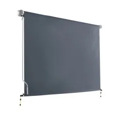 Instahut 2.7 x 2.5M Retractable Outdoor Blinds Roll Down Canopy Grey Aluminium Frame Polyester 100% UV