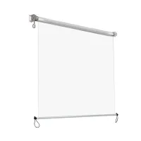 Instahut Outdoor Transparent Roll Down Awning - 1.5x2.4M, UV-Resistant PVC, Aluminium Frame, Easy Install, Hand Crank