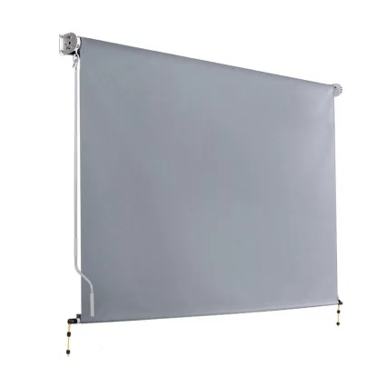 Instahut 3x2.5M Grey Outdoor Light-Filtering Blinds, Retractable Awning Shade, UV Resistant, Aluminium Frame