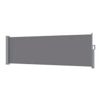 Instahut 1x3M Grey Retractable Side Awning - UV Resistant, Polyester Fabric, Steel Frame, Patio Privacy Screen