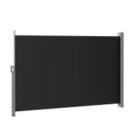 Instahut Retractable Side Awning 1.8 x 3m Outdoor Privacy Screen UV Resistant Black