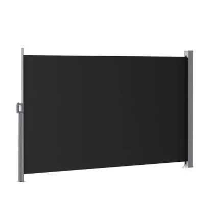 Instahut Retractable Side Awning 1.8 x 3m Outdoor Privacy Screen UV Resistant Black