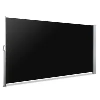 Instahut 2x3M Black Retractable Side Awning - UV & Tear Resistant Polyester, Steel Frame for Outdoor Privacy & Sun Shade