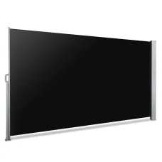 Instahut 2x3M Black Retractable Side Awning - UV & Tear Resistant Polyester, Steel Frame for Outdoor Privacy & Sun Shade