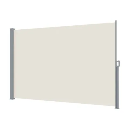Instahut 2x3M Cream Side Awning - UV & Tear-Resistant Polyester, Steel Frame, Retractable Sun Shade for Patios & Gardens