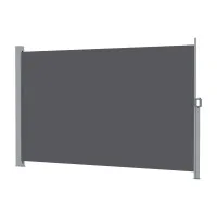 Instahut 2 x 3.5m Retractable Side Awning Privacy Screen Outdoor Sun Shade with UV-Resistant Grey Fabric