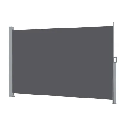 Instahut 2 x 3.5m Retractable Side Awning Privacy Screen Outdoor Sun Shade with UV-Resistant Grey Fabric