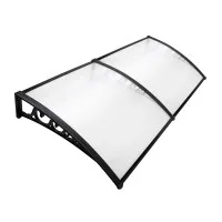Instahut Transparent Window Door Awning 1x2.4m - Durable 5mm Polycarbonate Panel with Corrosion-Resistant Plastic Frame