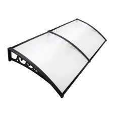 Instahut Transparent Window Door Awning 1x2.4m - Durable 5mm Polycarbonate Panel with Corrosion-Resistant Plastic Frame