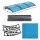 Instahut Window Door Awning 1x3m Blue UV Rain Resistant Aluminium Brackets PC Panel Stylish DIY Canopy