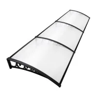 Instahut Transparent 1x3M Window Door Awning - Durable 5mm Polycarbonate, UV Resistant, Easy DIY Install, Black Brackets