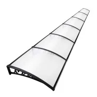 Instahut 1x6m Transparent Window Door Awning - 5mm Polycarbonate Panel, UV Resistant, Aluminium Bars, Easy Install