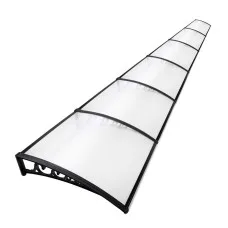 Instahut 1x6m Transparent Window Door Awning - 5mm Polycarbonate Panel, UV Resistant, Aluminium Bars, Easy Install