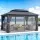 Instahut 3m x 4.25m Gazebo Hardtop Steel Roof Outdoor Pavilion with Curtains Grey