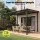 Instahut Lean-To Pergola 356cm x 275cm Brown Polycarbonate Wall Mounted Patio Cover with Aluminium Frame
