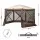 Instahut 3.6 x 3.6m Pop Up Gazebo Tent for 8 People with Mesh Walls and Removable Curtains Brown Beige