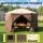 Instahut 3.6 x 3.6m Pop Up Gazebo Tent for 8 People with Mesh Walls and Removable Curtains Brown Beige