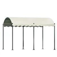 Instahut 4x3m Iron Art Gazebo Marquee - UV & Water-Resistant PE Tent for Weddings, Camping, Parties - Beige Canopy