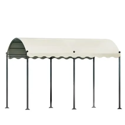Instahut 4x3m Iron Art Gazebo Marquee - UV & Water-Resistant PE Tent for Weddings, Camping, Parties - Beige Canopy