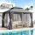 Instahut 3x3m Outdoor Gazebo with Steel Frame, Double Roof, Curtains and Removable Flyscreens Grey