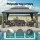 Instahut Gazebo 3x4m Grey Canopy Patio Tent - UV & Water Resistant, Steel Frame, Double Roof, Curtains & Mesh Walls