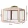Instahut 3m Brown Gazebo Marquee - UV & Water-Resistant Event Tent with Mesh Walls, Steel Frame, Double Roof