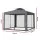 Instahut Gazebo 3m x 3m Outdoor Tent - UV & Water-Resistant, Insect-Proof Mesh, Double-Zip Entrances, Grey Canopy