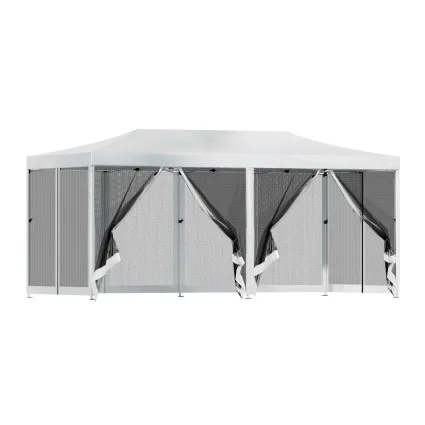 Instahut 3x6m Pop-Up Gazebo Tent with Mesh Wall - UV & Water-Resistant, Adjustable Height, for Outdoor Events