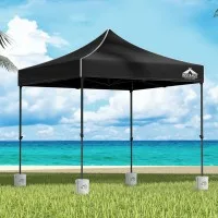 Instahut 3x3 Pop Up Gazebo Marquee Tent - 500D UV/Water Resistant Fabric, Steel Frame, Adjustable Heights, Base Pods