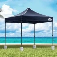 Instahut 3x3m Pop Up Gazebo with Base Pods, Navy - UV & Water Resistant, Adjustable Height for Outdoor Events