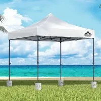 Instahut 3x3m Pop Up Gazebo with Base Pods, White - Durable 500D Oxford, UV Resistant, Easy Setup, Ideal for Events