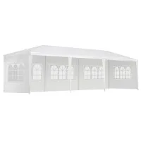 Instahut 3x9m Marquee Gazebo Tent - White Waterproof UV-Resistant Canopy with 5 Removable Panels & Carry Bag