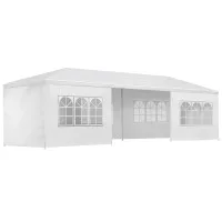 Instahut Gazebo 3x9m Marquee Wedding Tent - White, UV Resistant, Waterproof, Steel Frame, 8 Panels, Carry Bag Included