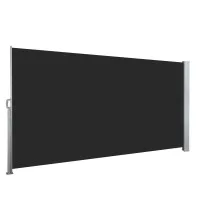 Instahut 1.4 x 3m Retractable Side Awning Privacy Screen Outdoor Sun Shade UV-resistant Water-repellent Black