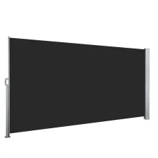 Instahut 1.4 x 3m Retractable Side Awning Privacy Screen Outdoor Sun Shade UV-resistant Water-repellent Black