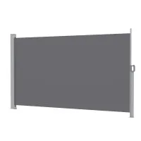 Instahut 1.8 x 3.5m Retractable Side Awning Privacy Screen Outdoor Sun Shade with 180gsm Grey Polyester Fabric