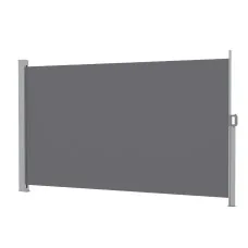 Instahut 1.8 x 3.5m Retractable Side Awning Privacy Screen Outdoor Sun Shade with 180gsm Grey Polyester Fabric
