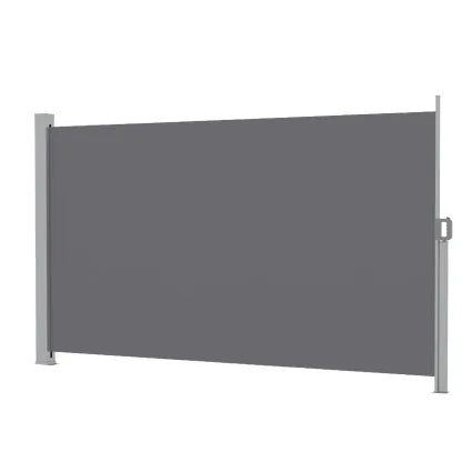 Instahut 1.8 x 3.5m Retractable Side Awning Privacy Screen Outdoor Sun Shade with 180gsm Grey Polyester Fabric
