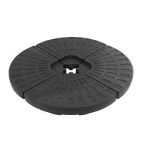 Instahut 48cm Outdoor Umbrella Base Stand - Fillable 4-Plate Design, PE Plastic, 60kg Capacity, UV Resistant, Black