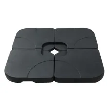 Instahut Outdoor Umbrella Base - 50cm 4-Plate Stand, PE Plastic, 64kg Capacity, UV Resistant, Easy Mobility, Black