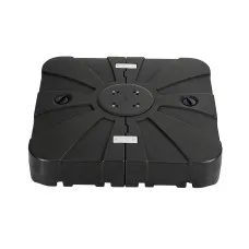 Instahut Outdoor Cantilever Umbrella Base 60kg Fill-able Two-Piece HDPE with Four Wheels 84cm Black
