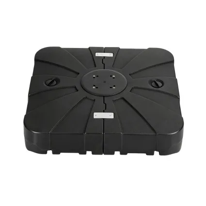 Instahut Outdoor Cantilever Umbrella Base 60kg Fill-able Two-Piece HDPE with Four Wheels 84cm Black