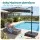 Instahut Outdoor Cantilever Umbrella Base 60kg Fill-able Two-Piece HDPE with Four Wheels 84cm Black