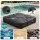 Instahut Outdoor Cantilever Umbrella Base 60kg Fill-able Two-Piece HDPE with Four Wheels 84cm Black
